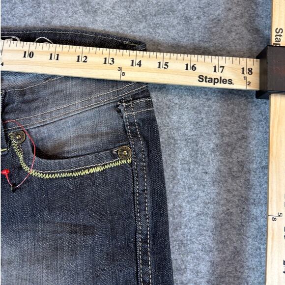 Request Bermuda Shorts Womens Size 26 Black Denim Stretch Hip Hop Grunge Y2K - Picture 2 of 7